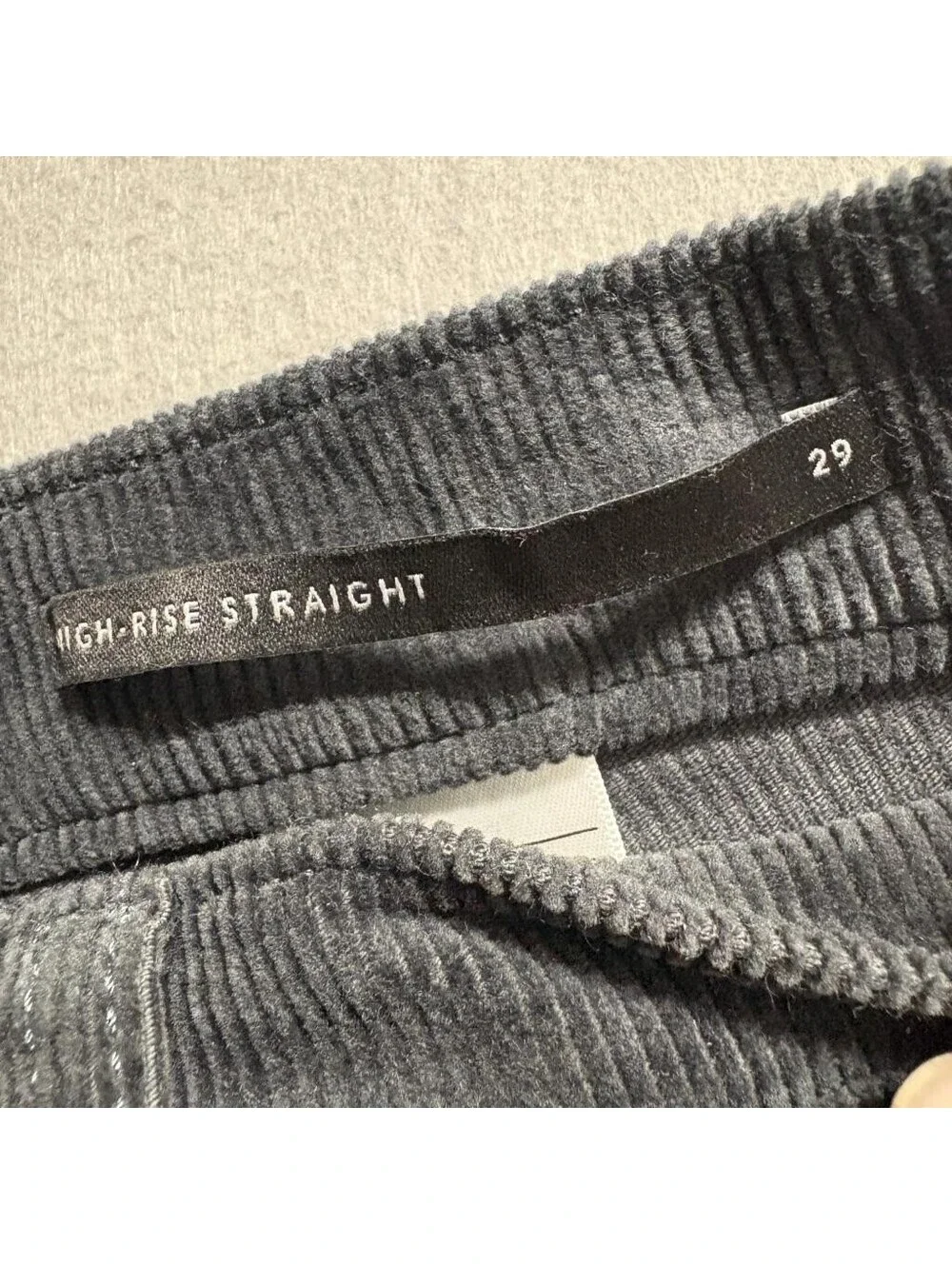 Banana Republic Corduroy Pants Womens 29 Charcoal Gray High Rise Straight Leg